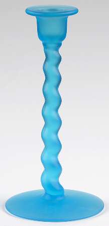 Blue Satin 9" Single Light Candlestick