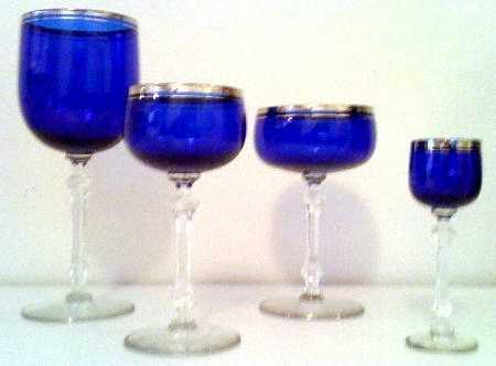 UNK390 Cobalt Platinum Dec 2 Water Goblet