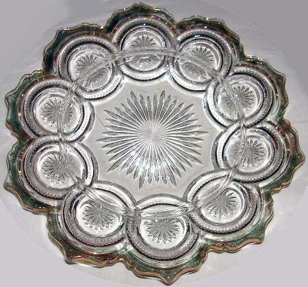 Star in Bull's Eye (Gold Trim) Round Butter Dish No Lid