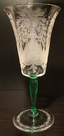 UNK734 Clear (Gray Cut) Water Goblet