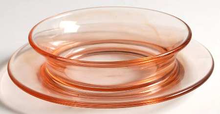 Priscilla Pink Breakfast Bowl W/Attached Underplate