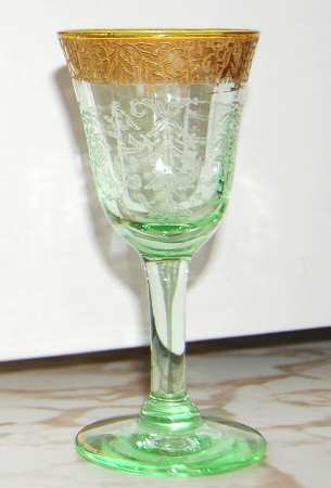 UNK509 Green Cordial Glass