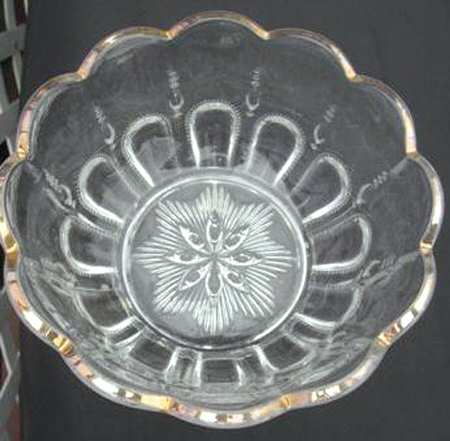 Michigan Gold Flashed Small Fruit Dessert Bowl