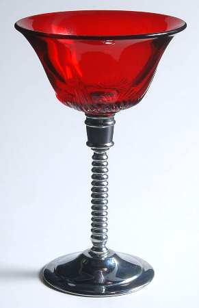 UNK9632 Crystal Bowl Metal Stem Liquor Cocktail