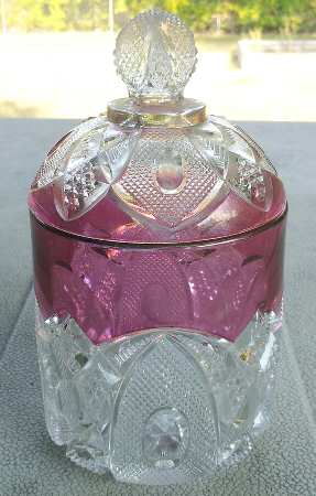 New Jersey Cranberry Flash Sugar Bowl & Lid