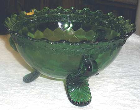 Honeycomb with Flower Rim Green Round Butter Dish No Lid