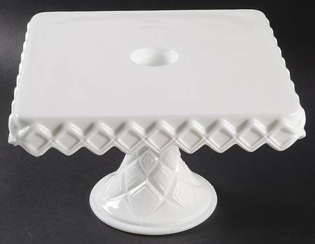 Monterey Milkglass Square Cake Stand