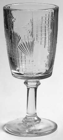 Diagonal Band with Fan Wine Glass