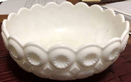 Moon and Stars Milk Glass (Czec) 8" Round Bowl