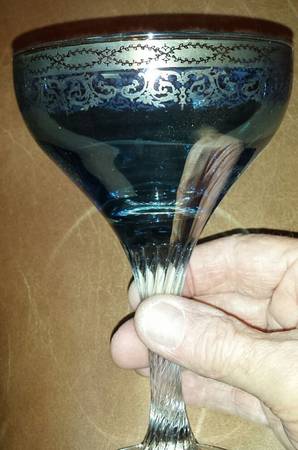 UNK9224 Blue and Platinum Champagne/Tall Sherbet