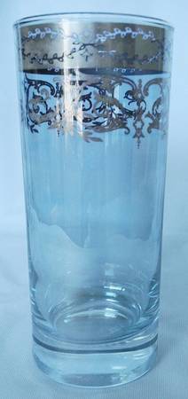 UNK9224 Blue and Platinum Highball Glass