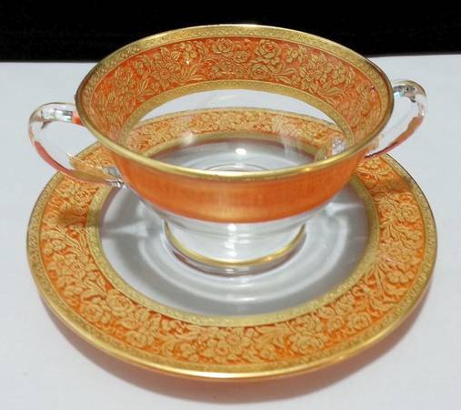 UNK6147 Orange Bouillon Saucer