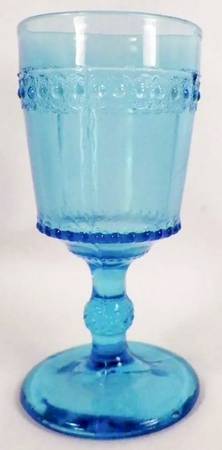 Scalloped Tape Blue Water Goblet