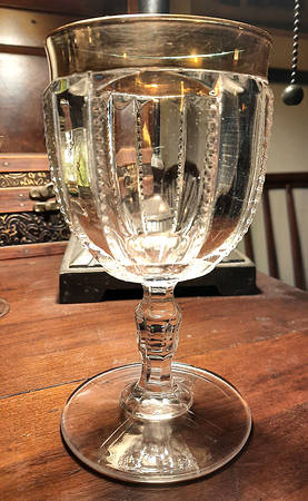 Banded Serrated Prism Water Goblet