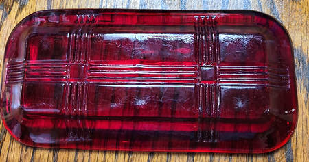 Crisscross Amberina Lid for 1/4 Pound Butter