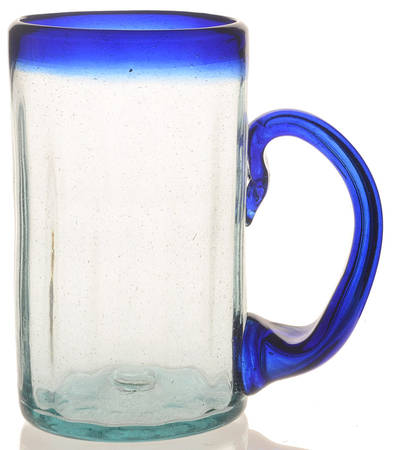 Cobalt Rim (Optic) Beer Glass