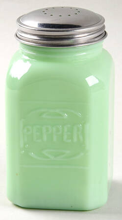 Jadeite Pepper Shaker with Metal Lid