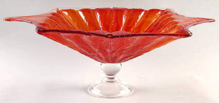 Art Glass Footed Centerpiece Bowl