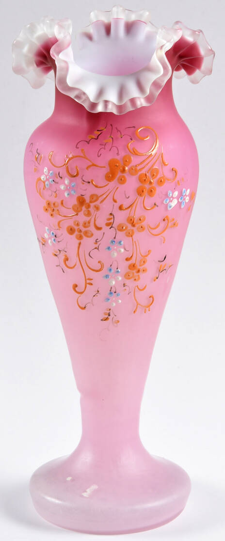 Art Glass 9" Crimped Vase