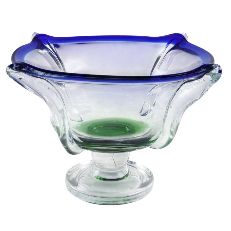 Art Glass 9" Footed Bowl