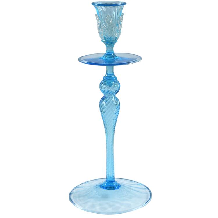 Art Glass 11" Tall Single Light Candlestick