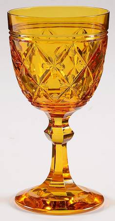 Cathedral Amber Water Goblet