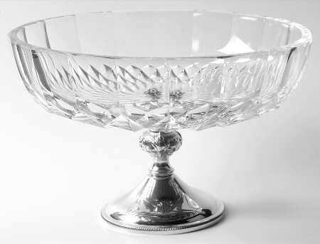 Imperial 9" Round Bowl with Attached Metal Stand by Val St Lambert
