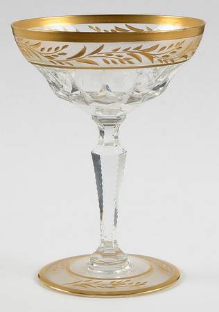 Treves Dore (Gold Encrusted, Clear) Champagne/Tall Sherbet