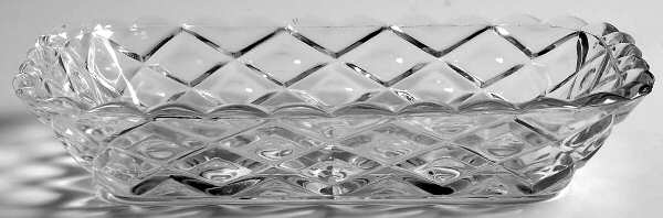 Diamond Thumbprint Clear 8" Rectangular Relish