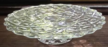 Diamond Thumbprint Clear Low Cake Stand