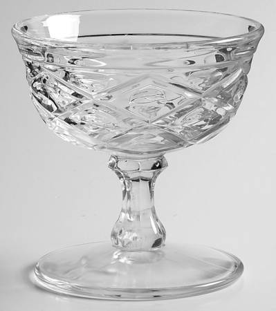 Diamond Thumbprint Clear Champagne/Tall Sherbet