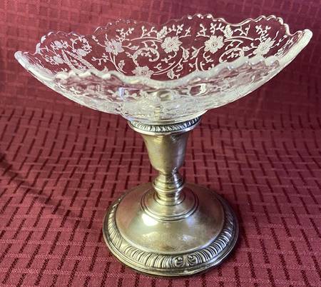 Prelude (Long Stem, Rippled Bowl) 6" Screw Peg Bowl w/Sterling Base