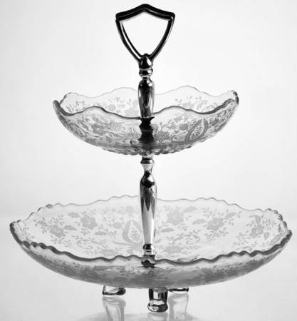 Prelude (Long Stem, Rippled Bowl) 2 Tier Tidbit