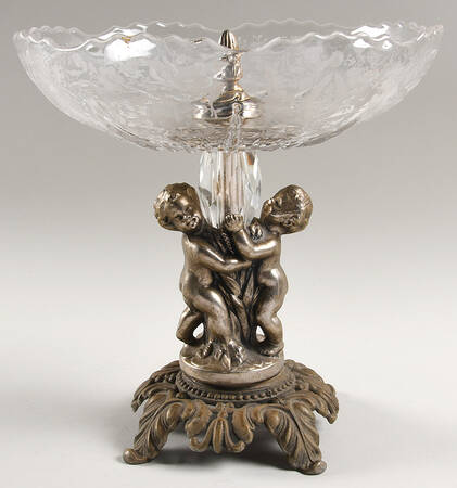 Prelude (Long Stem, Rippled Bowl) Round Compote (Height X Width) with Metal Base