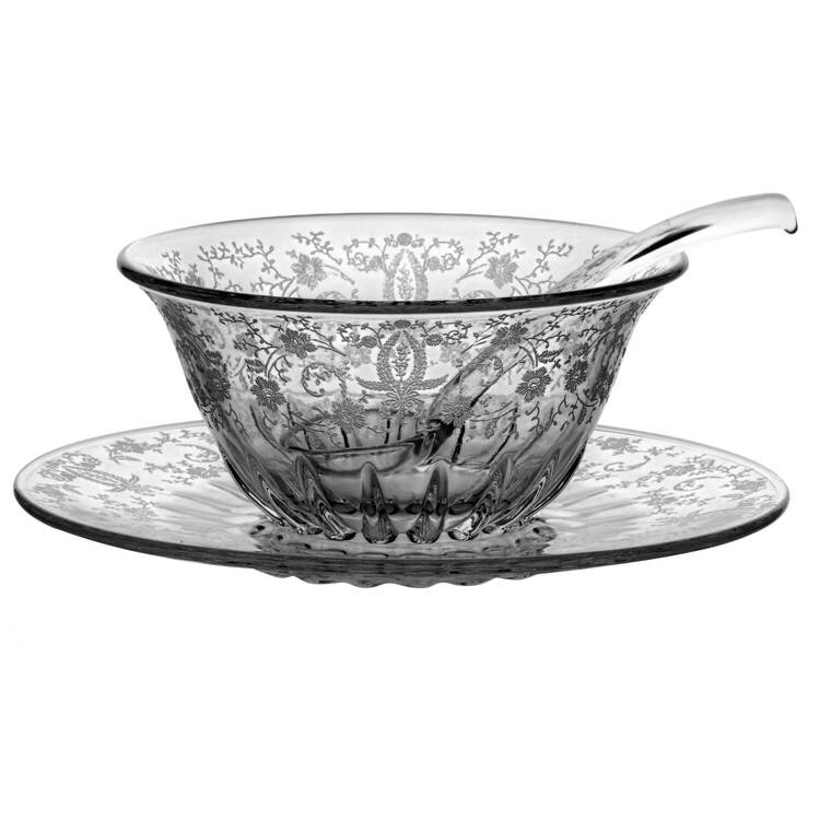 Prelude (Long Stem, Rippled Bowl) Mayo Bowl & Underplate & Ladle