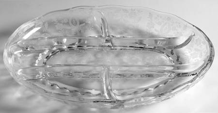 Prelude (Long Stem, Rippled Bowl) 13" Oval 5 Part Oval Relish