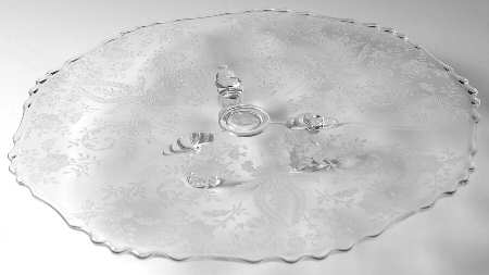 Prelude (Long Stem, Rippled Bowl) Footed Cake Plate