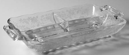 Prelude (Long Stem, Rippled Bowl) 8" Rectangular 3 Part Celery/Relish