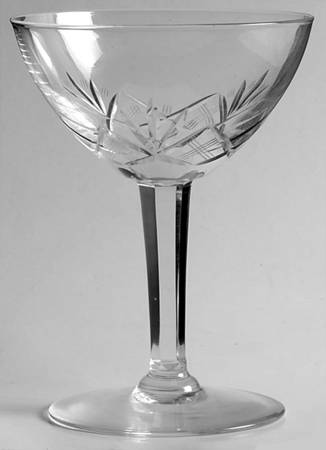 Ouchy (Cut Fans) Champagne/Tall Sherbet