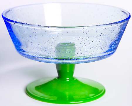 Serra Blue (Blau) Footed Dessert
