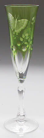 Springtime Yellow Green Fluted Champagne