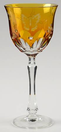 Springtime Amber Water Goblet