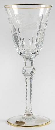 Golden Flora Wine Glass