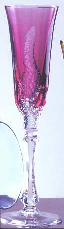 Sculptured Raspberry Fluted Champagne