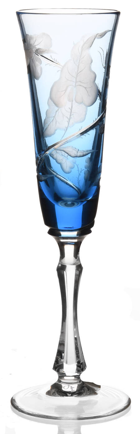 Rain Forest Sky Blue Fluted Champagne