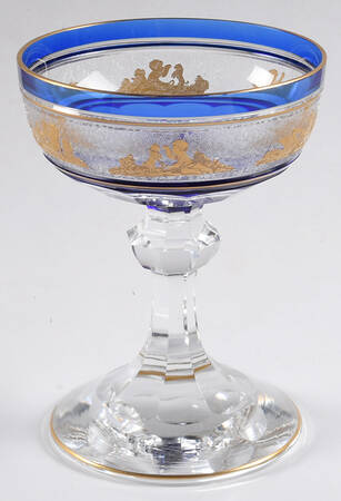Danse de Flore Cobalt Champagne/Tall Sherbet by Val St Lambert