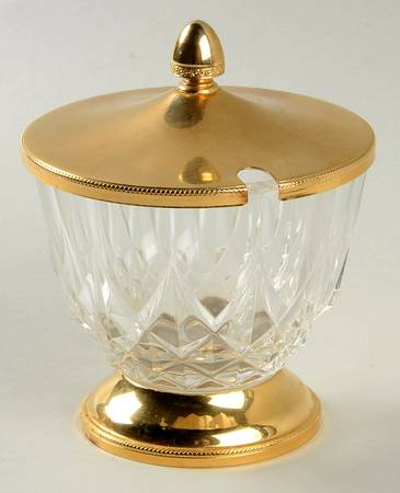 Nicole (Giftware) Sugar W/Metal Foot & Lid by Val St Lambert