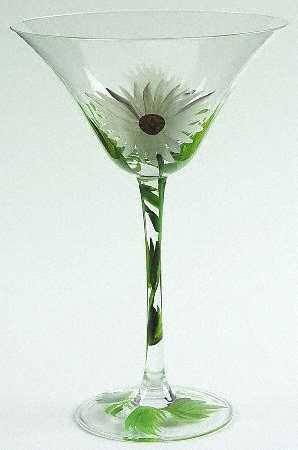 Flora Handpainted Martini Glass