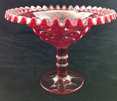 Yesteryear Ruby Round Compote (Height X Width)
