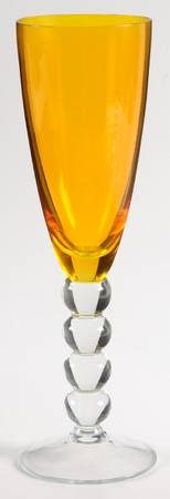 Celebration (Various Color Bowl, Clear Stem) Yellow Fluted Champagne